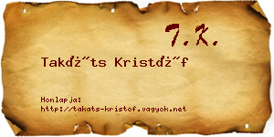 Takáts Kristóf névjegykártya