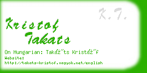 kristof takats business card